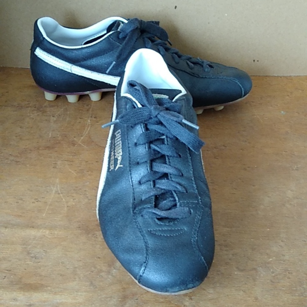 VTG Puma "Pioneer" Black Leather Soccer Cleats | US 7 - Picture 12 of 12